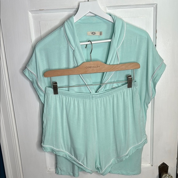 UGG Amelia Short Jersey Pajamas in Mint green W1363 Sz M - Picture 3 of 13